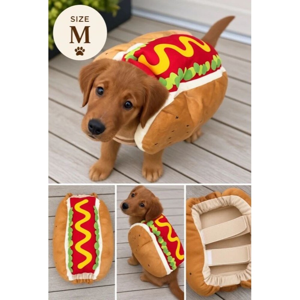 Pet hot dog costume size medium